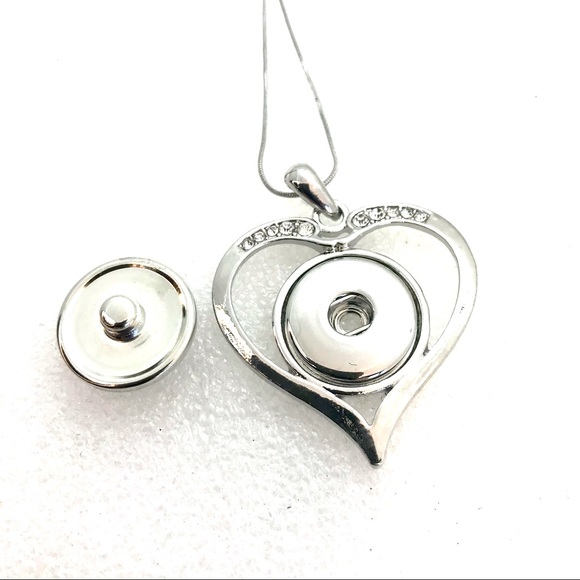 Heart Necklace Handmade 20mm snap SN20 display - Picture 4 of 4